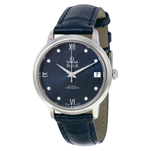 Omega De Ville Prestige Automatic Blue Diamond Dial Ladies Watch 42413332053001 424.13.33.20.53.001
