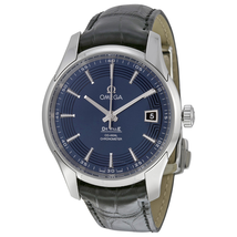 Omega DeVille Blue Dial Black Leather Men's Watch 431.33.41.21.03.001