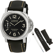 Panerai Luminor Marina Black Dial Black Leather Men's Watch PAM00510