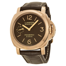 Panerai Luminor Marina Brown Dial 18kt Rose Gold Men's Watch PAM00511