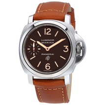 Panerai Luminor Marina Logo Acciaio Brown Dial Men's Hand Wound Watch PAM00632