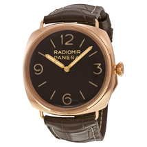 Panerai Radiomir 3 Days Ora Rosa Mechanical Brown Dial Brown Leather Men's Watch PAM00379