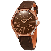 Omega De Ville Diamond Brown Dial Ladies Watch 428.58.36.60.13.001