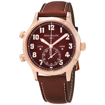 Patek Philippe Calatrava Pilot Travel Time 18kt Rose Gold Automatic Men's Watch 5524R-001