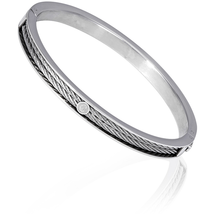 Charriol Forever Thin Stainless Steel Ladies Bangle Bracelet 04-101-1139-7