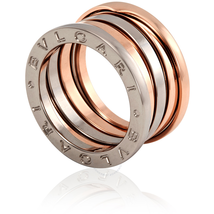 Bvlgari B.Zero 1 18kt Pink and White Gold 4 band Ring- Size 53 (U.S 6 1/2) 354916