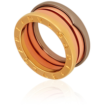 Bvlgari B.Zero1 18K Pink White and Yellow Gold 3 Band Ring 352924