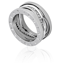 Bvlgari B.Zero1 Design Legend 18kt White Gold Diamond Ring- Size 53 U.S. 6 1/2 355199