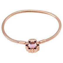 Pandora Heraldic Radiance Padlock Bracelet, Rose and Pink and Purple Crystals 587635NPM-18