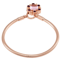Pandora Pandora Ladies Heraldic Radiance Padlock Bracelet, Rose and Pink and Purple Crystals Sterling Silver Bracelet Size 16 587635NPM-16