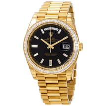 Rolex Day-Date Black Dial 18K Yellow Gold President Automatic Men's Watch 228398BKDP