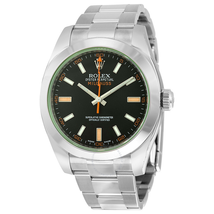 Rolex Milgauss Black Dial Domed Bezel Green Crystal Oyster Bracelet Unisex Watch 116400V 116400GV