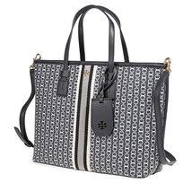 Tory Burch Gemini Link Canvas Small Tote- Black Gemini Link 53304-892