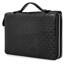 Emporio Armani Men's Zip Around Wallet Black Minorca Double Zip Ard Y4R032-YC043-80001
