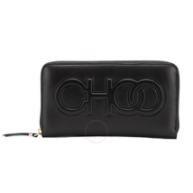 Jimmy Choo Jimmy Choo Ladies Bettina Embossed Choo Logo Wallet 183 BETTINA PJC BLACK