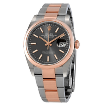 Rolex Datejust 36 Dark Rhodium Dial Men's Steel and 18k Everose Gold Oyster Watch 279381