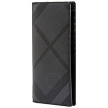 Burberry Men's Long Yen Wallet London Check Charcoal Cavendish 4056415