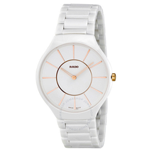 Rado True White Dial White Ceramic Ladies Watch R27957102