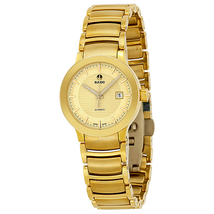 Rado Centrix Automatic Gold Dial Yellow-Gold Plated Stainless Steel Ladies Watch R30280253