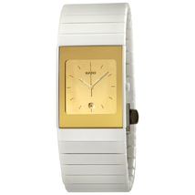 Rado Ceramica Gold Dial Ladies Watch R21709252
