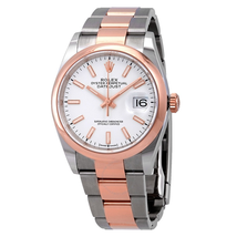 Rolex Datejust 36 Automatic White Dial Steel and 18k Everose Gold Men's Watch 126201WSO