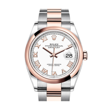 Rolex Datejust 36 White Dial Men's Steel and 18k Everose Gold Oyster Watch 126201WRO