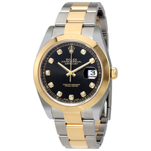 Rolex Datejust Black Diamond Dial Steel and 18K Yellow Gold Oyster Men's Watch 126303BKDO