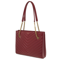 Saint Laurent Tribeca Quilted Tote in Burgundy 5688641CU076146