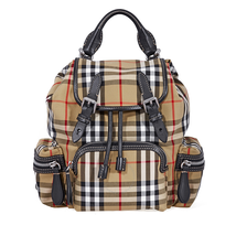 Burberry Small Vintage Check and Leather Rucksack- Antique Yellow 4078471