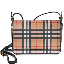 Burberry Vintage Check and Leather Wallet- Black 4077783