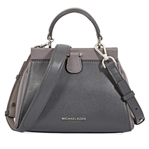 Michael Kors Gramercy Leather Satchel- Charcoal/Multi 30F8SZ6S1O-061