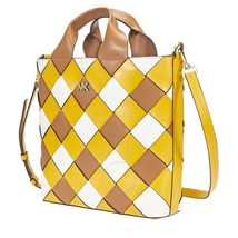 Michael Kors Mott Woven Leather Market Tote- Jasmine Yellow 30H8BOXT6T-761