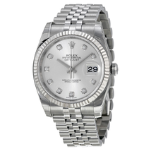 Rolex Oyster Perpetual 36 mm Silver With 10 Diamonds Dial Stainless Steel Jubilee Bracelet Automatic Men's Watch 116234SDJ 116234-SDJ