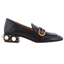 Gucci Ladies Leather Mid-heel Loafers 423559 DKHC0 1061