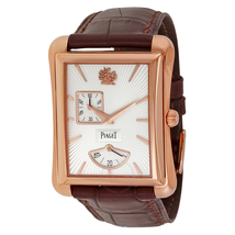 Piaget Black Tie Emperador Silver Dial Brown Leather Men's Watch G0A33070