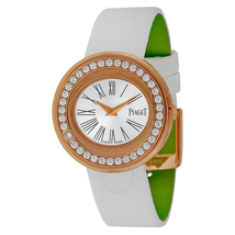 Piaget Possession Silver Dial 18kt Rose Gold Diamond Satin Ladies Watch GOA36188 G0A36188