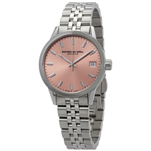 Raymond Weil Freelancer Rose Pink Dial Ladies Stainless Steel Watch 5634-ST-80021