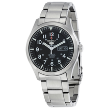 Seiko 5 Automatic Black Dial Stainless Steel Men's Watch SNZG13