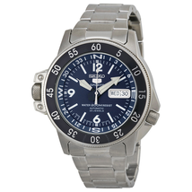 Seiko 5 Automatic Compass Dark Blue Dial Stainless Steel Men's Watch SKZ209J1