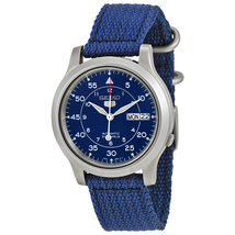 Seiko 5 Blue Dial Blue Canvas Men's Watch SNK807