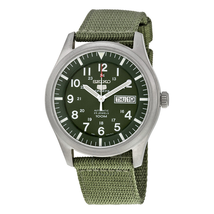 Seiko 5 Sport Automatic Khaki Green Canvas Men's Watch SNZG09