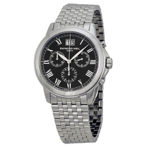 Raymond Weil Tradition Chronograph Black Dial Stainless Steel Men's Watch 4476-ST-00200