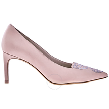 Sophia Webster Ladies Middle Heel Pump Big Bang 39Mm Nude 70 Pump Embro Butfly Calf Size 36.5 (6 US) SPF18010 NUDE/SILVER