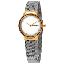 Skagen Freja White Dial Stainless Steel Mesh Ladies Watch SKW2666