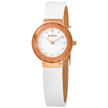 Skagen Leonora Quartz Crystal White Dial Ladies Watch SKW2769