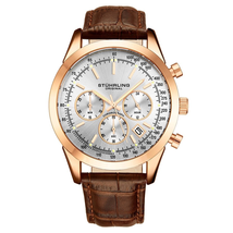 Stuhrling Original Monaco Quartz Silver Dial Men's Watch M13654