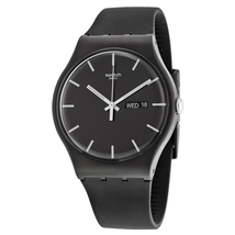 Swatch Open Box - Swatch Mono Black Dial Black Silicone Men's Watch SUOB720 SUOB720