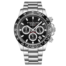 Stuhrling Original Monaco Quartz Black Dial Men's Watch M13561