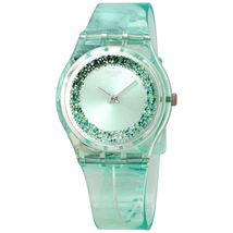 Swatch AMAZO-NIGHT Quartz Green Dial Ladies Watch GG225