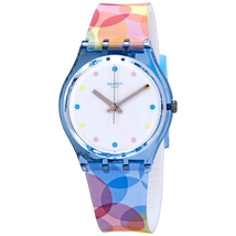 Swatch Bordujas White Dial Ladies Plastic Watch GS159